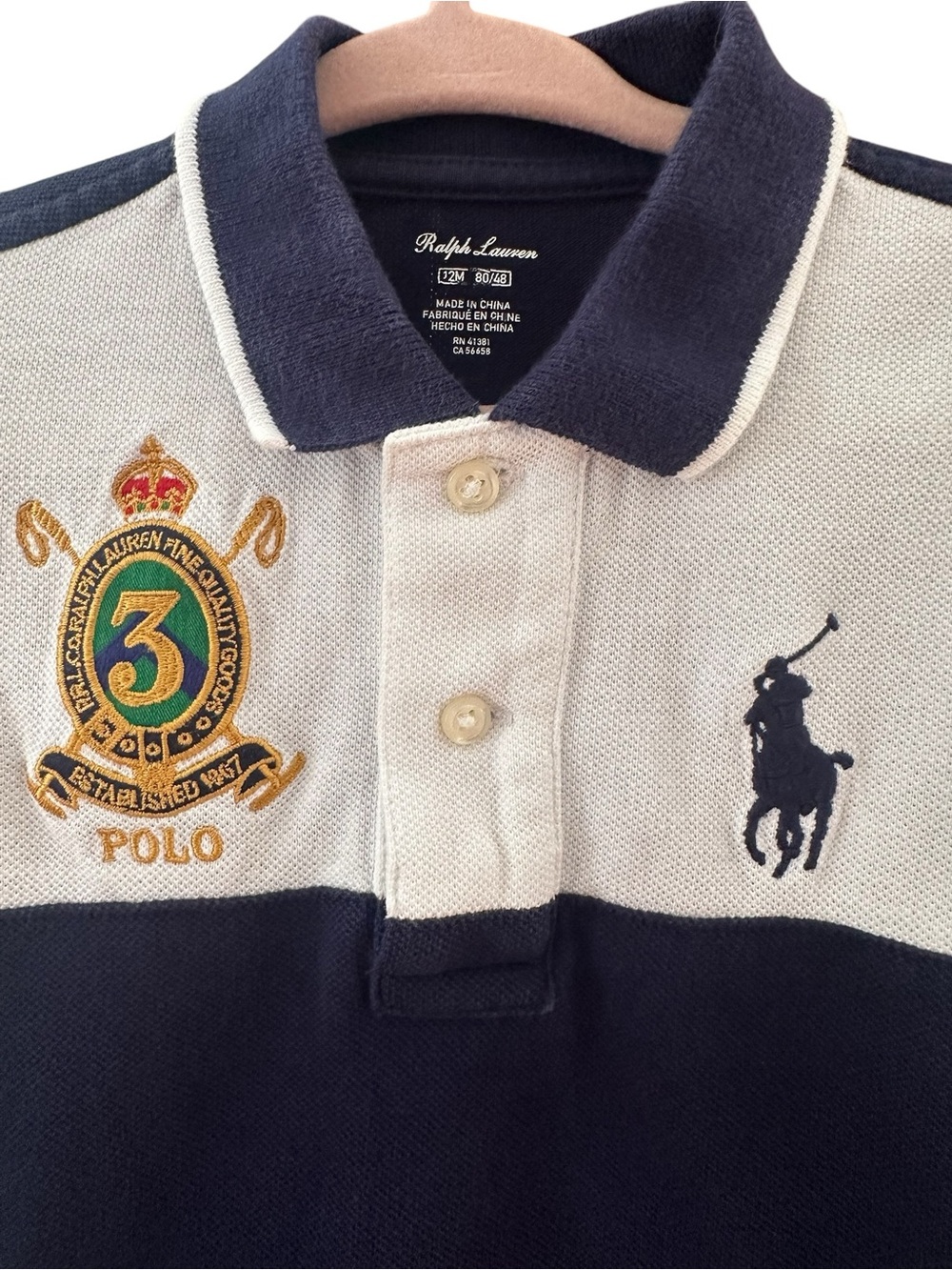 Ralph Lauren Baby Boy Polo Shirt - Size 12 months - Picture 3 of 5